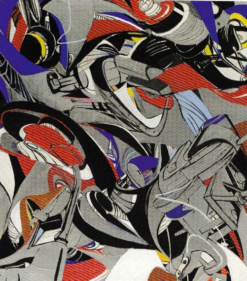 Florian Köhler - Ohne Titel (Geflechtartige Collage) - 1967 - 125 x 110cm