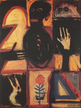 Helmut Rieger - Angelus ater -1991 75,5 x 100 cm