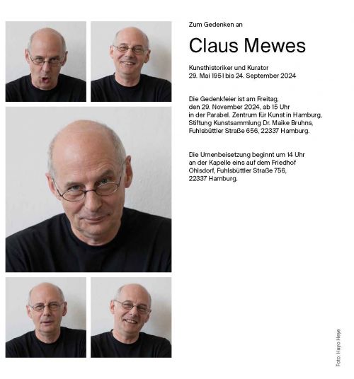 CLAUS MEWES Trauerkarte